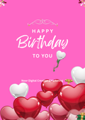 Birthday Card with Hearts Vol. 3 — Printable Design