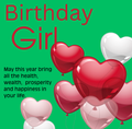 Birthday Card for Girls — Typography & Heart Design