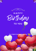 Birthday Card with Hearts Vol. 2 — Printable Design