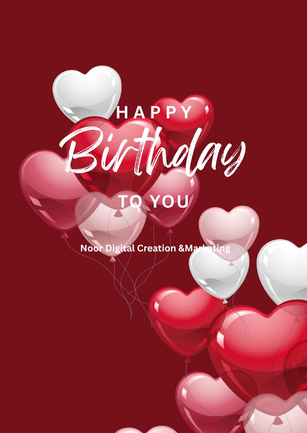 Happy Birthday Card — Typography & Heart Design